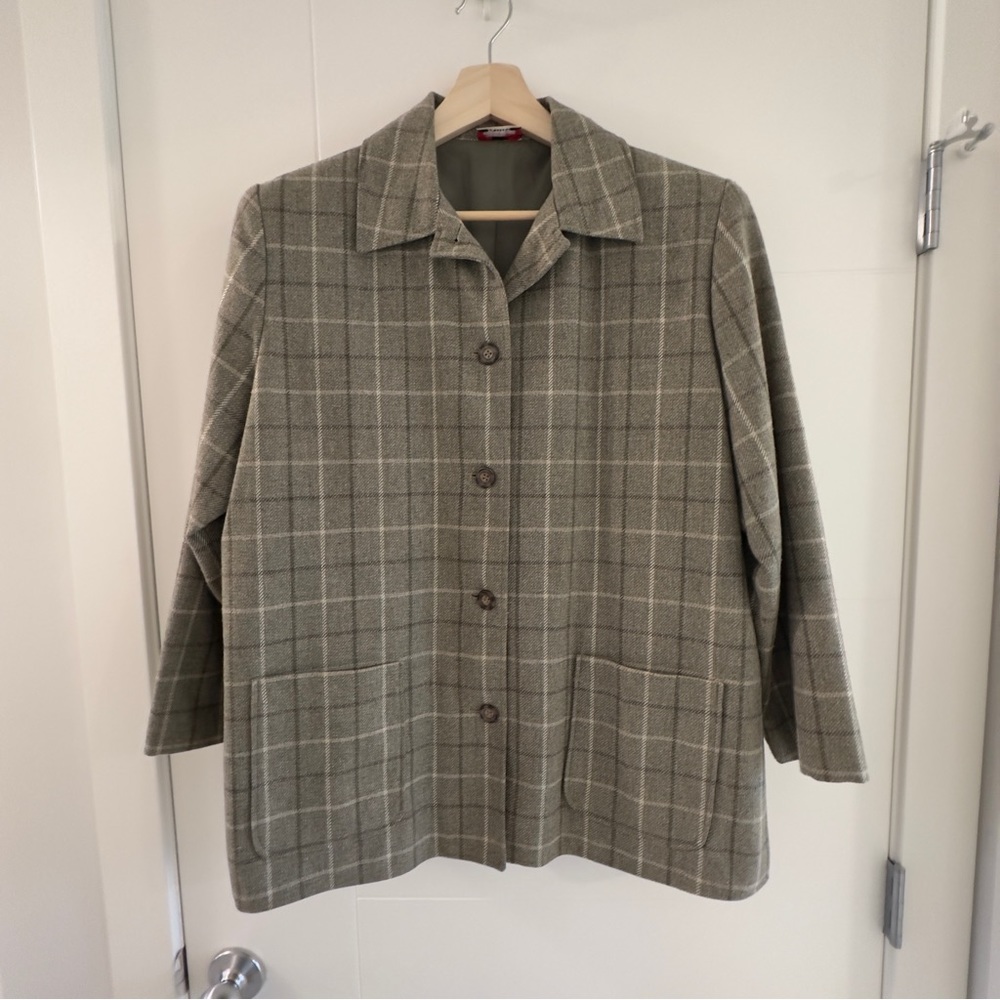 Alia Petites Plaid Padded Blazer